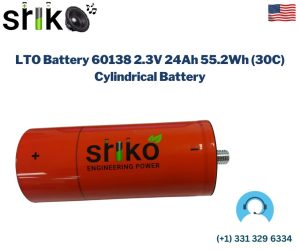 LTO Battery 60138 2.3V 24Ah 55.2Wh (30C) Cylindrical Battery