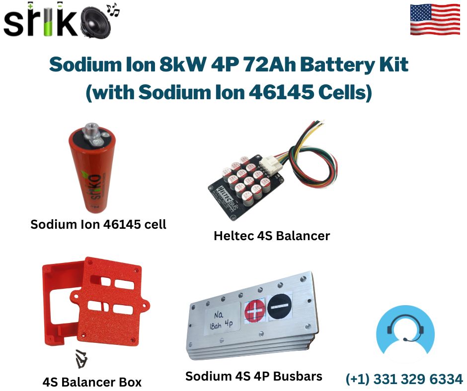Sodium Ion 8kW 4P 72Ah Battery Kit (with Sodium Ion 46145 Cells)