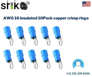 AWG 16 insulated 10Pack copper crimp rings