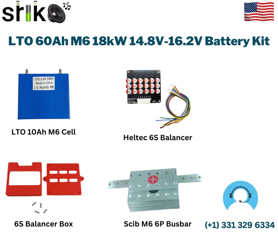 LTO 60Ah M6 18kW 14.8V-16.2V Battery Kit