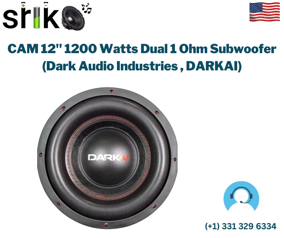 CAM 12" 1200 Watts Dual 1 Ohm Subwoofer (Dark Audio Industries , DARKAI)