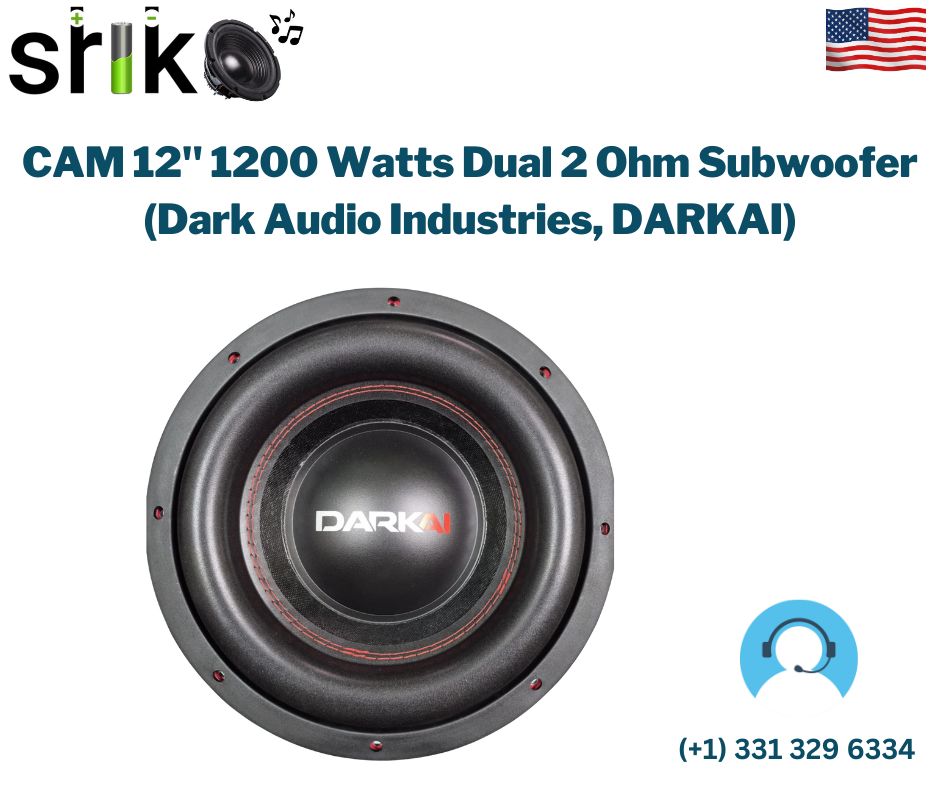 CAM 12" 1200 Watts Dual 2 Ohm Subwoofer (Dark Audio Industries, DARKAI)