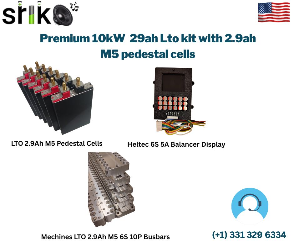 Premium 10kW 29Ah LTO Kit with 2.9A M5 Pedestal Cells