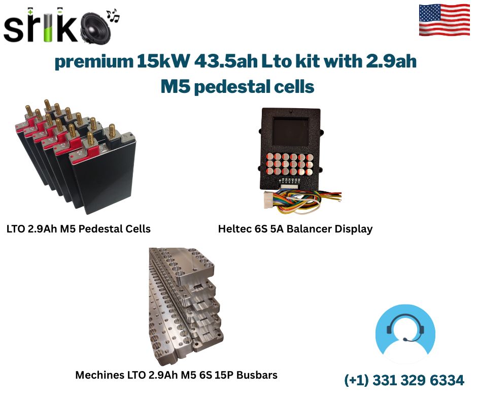 Premium 15kW 43.5Ah LTO Kit with 2.9A M5 Pedestal Cells