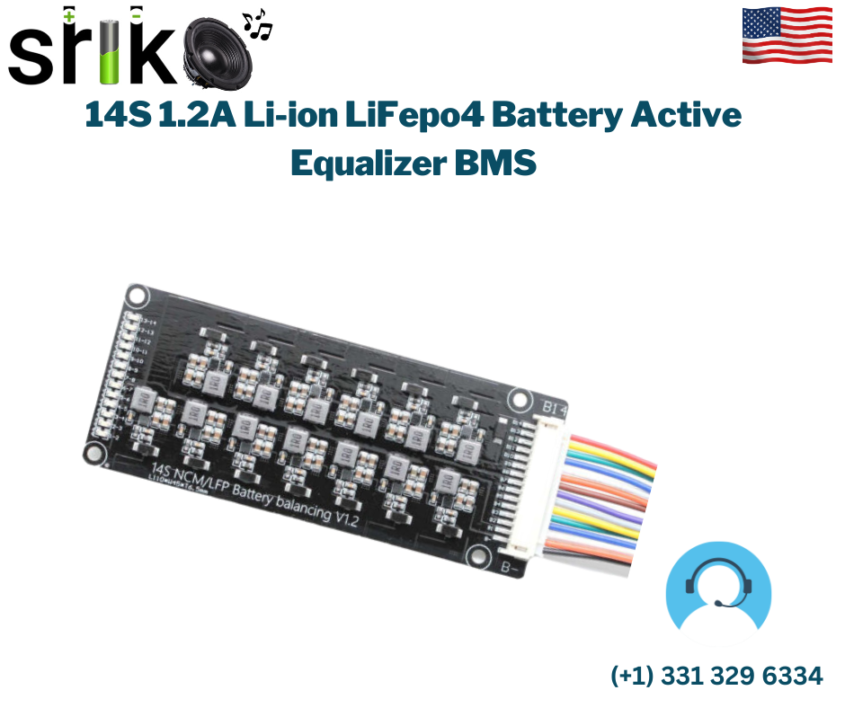 14S 1.2A Li-ion Lifepo4 Battery inductor based Active Equalizer BMS